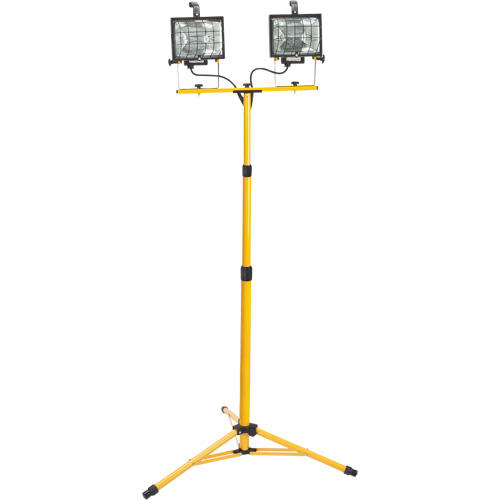Twin-Head Work Light, Halogen, 500 W, 16000 Lumens, Steel Housing Ottawa Fastener Supply