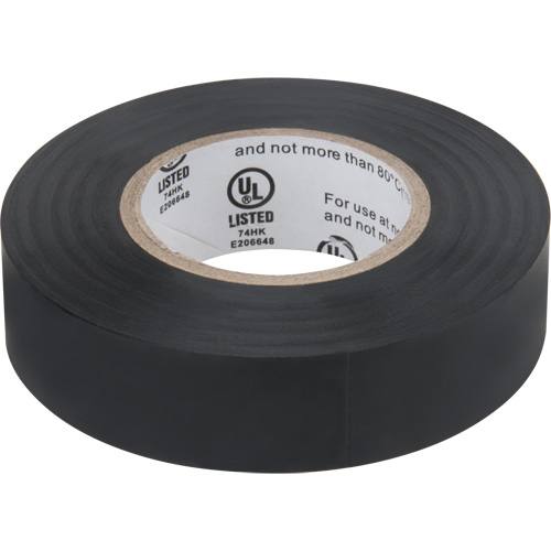 Electrical Tape, 19 mm (3/4") x 18 M (60'), Black, 7 mils Ottawa Fastener Supply