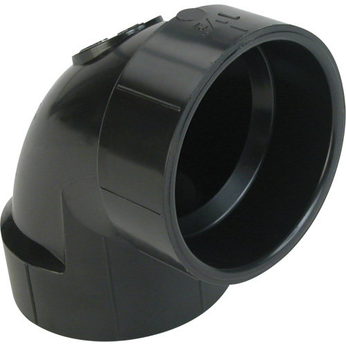 Long Radius 90° Elbow Fitting, Hub x Hub, Plastic, 1-1/2" Ottawa Fastener Supply