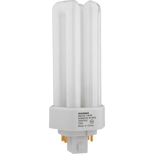 Dulux&reg; D/E/IN Amalgam Triple-Tube Compact Fluorescent Lamp, T (T4), 42 W, 3500 K, G24Q-4 Base, 16000 hrs. Ottawa Fastener Supply