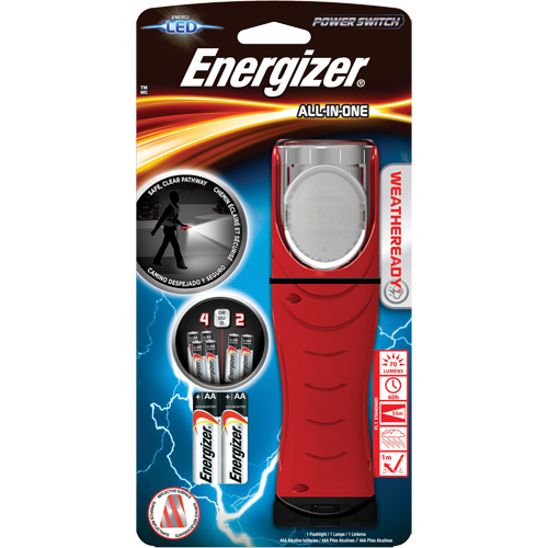 Weatheready&reg; All-in-One Light, LED, AA Batteries, Aluminum/Plastic/Polymer/Rubber Ottawa Fastener Supply