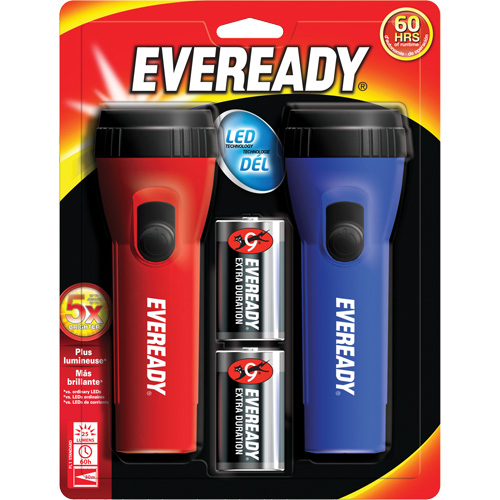 Eveready&reg; General Purpose Flashlight Kit, LED, 25 Lumens, D Batteries Ottawa Fastener Supply