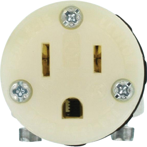 Hospital Grade Extension Plug Connector, 5-15R, Nylon Ottawa Fastener Supply