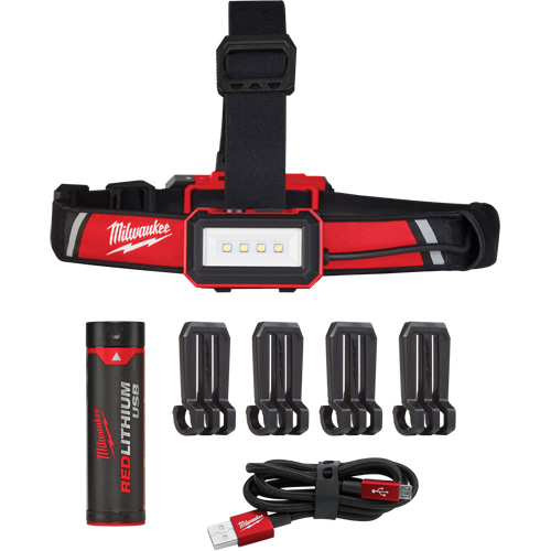 Low-Profile USB Headlamp, LED, 600 Lumens, 2 Hrs. Run Time, Rechargeable Batteries Ottawa Fastener Supply