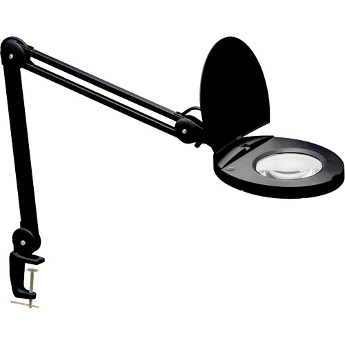 Lampe loupe ajustable, Dioptrie 5, Ampoule DEL, Bras de 47", Pinces serre-joints, Noir Ottawa Fastener Supply