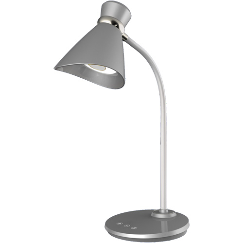 Lampe de bureau, 6 W, DEL, Col 16", Argent Ottawa Fastener Supply