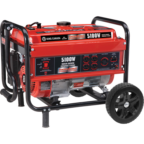 Generator with Wheel Kit, 5100 W Surge, 4000 W Rated, 120 V/240 V, 15 L Tank Ottawa Fastener Supply