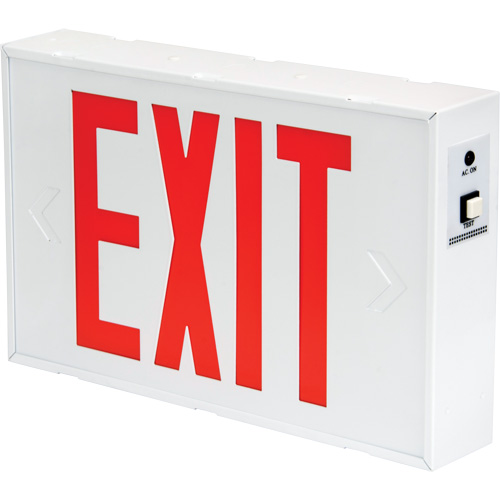 Exit Sign, LED, Battery Operated/Hardwired, 12-1/5" L x 7-1/2" W, English Ottawa Fastener Supply