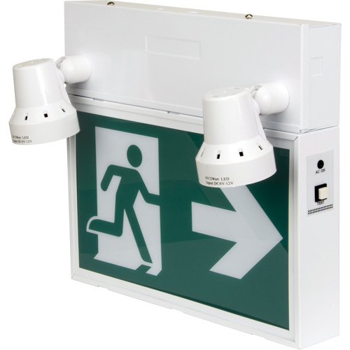 Running Man Sign with Security Lights, LED, Battery Operated/Hardwired, 12-1/10" L x 11" W, Pictogram Ottawa Fastener Supply