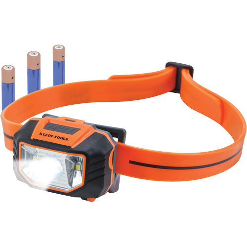 Lampe frontale avec bandeau en silicone pour casque de s&eacute;curit&eacute;, DEL, Piles AAA, Plastique Ottawa Fastener Supply