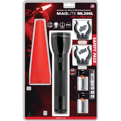 Ensemble de lampes de poche de s&eacute;curit&eacute;, DEL, 487 lumens, Piles D Ottawa Fastener Supply