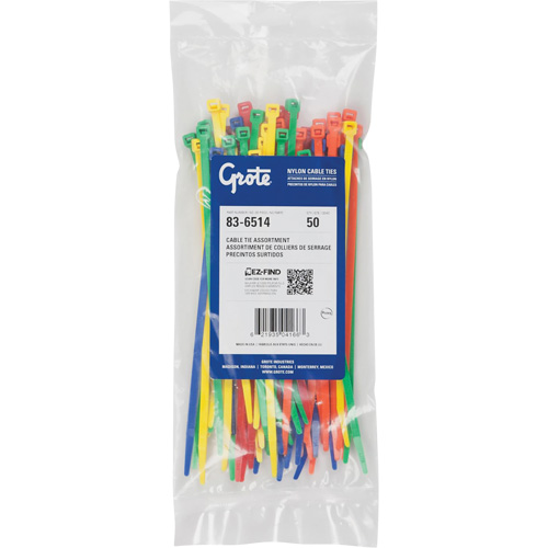 Nylon Cable Ties, 8" Long, 50 lbs. Tensile Strength Ottawa Fastener Supply