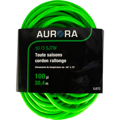 Industrial Extension Cord, All-Weather, SJTW, 10/3 AWG, 15 A, 100' Ottawa Fastener Supply