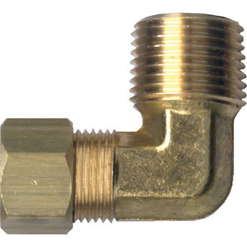 Raccord coud&eacute; 90° de tuyau, Tube x m&acirc;le tuyau, Laiton, 1/4" x 1/2" Ottawa Fastener Supply