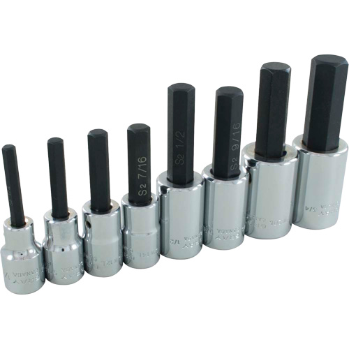 Jeu de douilles &agrave; t&ecirc;te hexagonale SAE, Hexagonale, Prise 1/2", 8 mr Ottawa Fastener Supply