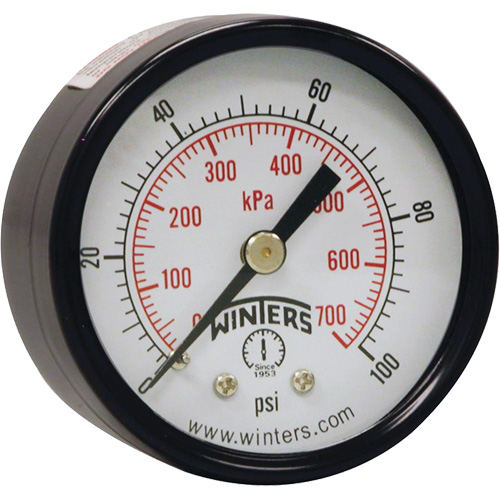 Economy Pressure Gauge, 2" , 0 - 160 psi, Back Mount, Analogue Ottawa Fastener Supply