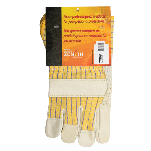 Fitters Patch Palm Gloves, Large, Grain Cowhide Palm, Cotton Inner Lining Ottawa Fastener Supply