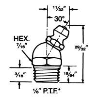 Fitting, 1/8" Thread Ottawa Fastener Supply