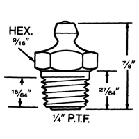 Fitting, 1/4"-18 Thread Ottawa Fastener Supply