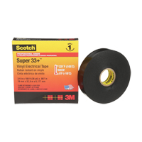 Scotch&reg; Super 33+ Vinyl Electrical Tape, 19 mm (3/4") x 33 m (108'), Black, 7 mils Ottawa Fastener Supply
