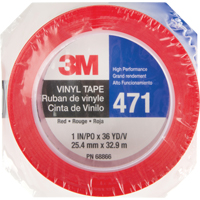 471 Vinyl Tape, 25.4 mm (1") W x 32.9 m (108') L, 5.3 mils, Red Ottawa Fastener Supply
