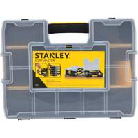 SortMaster<sup>®</sup> Stackable Small Parts Organizer, 17-3/8" W x 13" D x 3-1/2" H, Black AUW223 | Ottawa Fastener Supply