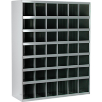 Steel Storage Bin Cabinet, 33-3/4" W x 12" D x 42" H, Grey CA151 | Ottawa Fastener Supply