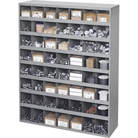 Steel Storage Bin Cabinet, 33-3/4" W x 12" D x 42" H, Grey Ottawa Fastener Supply