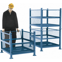 Open Mesh Containers, 2 Drop Gates, 2500 lbs. Capacity, 34.5" W x 40.5" D x 32.25" H Ottawa Fastener Supply