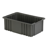 Contenant Divider Box, Poly&eacute;thyl&egrave;ne, 15,5" la x 9,9" p x 6" h, Gris Ottawa Fastener Supply