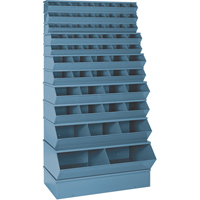 Bacs sectionnels superposables, Cap. 100 lb, 37" la x 8" p x 4-1/2" h, Bleu Ottawa Fastener Supply