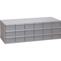 Industrial Drawer Cabinets, 18 Drawers, 33-3/4" W x 11-5/8" D x 10-7/8" H, Grey CA924 | Ottawa Fastener Supply