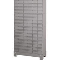Casiers à tiroirs industriels avec base, 96 tiroirs, 34-1/8" la x 12-1/4" p x 62-1/2" h, Gris CA941 | Ottawa Fastener Supply