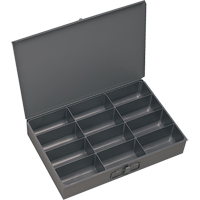 Compartment Scoop Boxes, Steel, 12 Slots, 18" W x 12" D x 3" H, Grey CA986 | Ottawa Fastener Supply