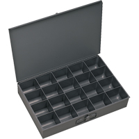 Compartment Scoop Boxes, Steel, 20 Slots, 18" W x 12" D x 3" H, Grey CA992 | Ottawa Fastener Supply