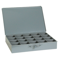 Compartment Scoop Boxes, Steel, 20 Slots, 18" W x 12" D x 3" H, Grey Ottawa Fastener Supply