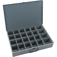 Compartment Scoop Boxes, Steel, 24 Slots, 18" W x 12" D x 3" H, Grey CA997 | Ottawa Fastener Supply
