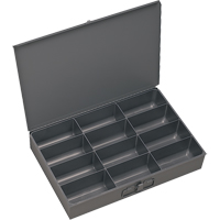 Compartment Scoop Boxes, Steel, 12 Slots, 13 3/8" W x 9-1/4" D x 2" H, Grey CB015 | Ottawa Fastener Supply