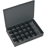 Compartment Scoop Boxes, Steel, 21 Slots, 13-3/8" W x 9-1/4" D x 2" H, Grey CB026 | Ottawa Fastener Supply