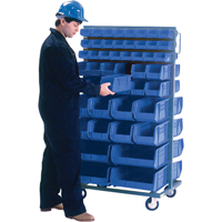 Double-Sided Mobile Bin Rack, Double-sided, 96 bins, 36" W x 24" D x 63" H Ottawa Fastener Supply