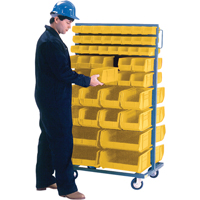 Double-Sided Mobile Bin Rack, Double-sided, 96 bins, 36" W x 24" D x 63" H Ottawa Fastener Supply