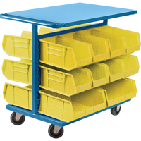 Bin Cart with Bins, Double-sided, 20 bins, 24" W x 38-1/2" D x 36-1/2" H Ottawa Fastener Supply