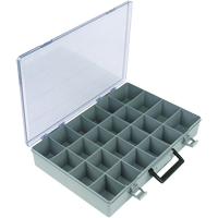 Compartment Case, Plastic, 24 Slots, 15-1/2" W x 11-3/4" D x 2-1/2" H, Grey Ottawa Fastener Supply