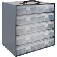 Compartment Box Cabinets, Steel, 5 Slots, 11-1/4" W x 6-3/4" D x 10-3/4" H, Grey CB631 | Ottawa Fastener Supply