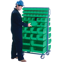 Double-Sided Mobile Bin Rack, Double-sided, 96 bins, 36" W x 24" D x 63" H Ottawa Fastener Supply