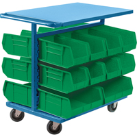Bin Cart with Bins, Double-sided, 20 bins, 24" W x 38-1/2" D x 36-1/2" H Ottawa Fastener Supply