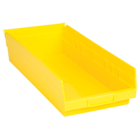 Bacs de rangement pour tablettes, 8-3/8" la x 4" H x 17-7/8" p, Jaune, Capacit&eacute; 40 lb Ottawa Fastener Supply