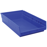 Shelf Bins, 11-1/8" W x 4" H x 17-7/8" D, Blue, 40 lbs. Capacity Ottawa Fastener Supply