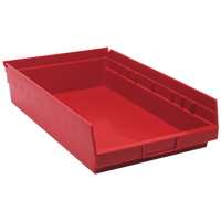 Shelf Bins, 11-1/8" W x 4" H x 17-7/8" D, Red, 40 lbs. Capacity Ottawa Fastener Supply