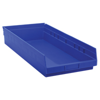 Bacs de rangement pour tablettes, 11-1/8" la x 4" H x 23-5/8" p, Bleu, Capacit&eacute; 50 lb Ottawa Fastener Supply